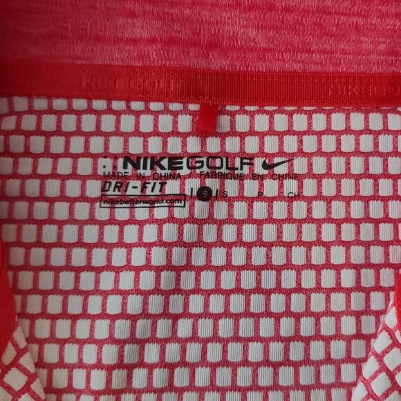 Nike Golf Dri-fit red pink 1/4 zip long sleeve pullover shirt thumbholes - small - Picture 2 of 5
